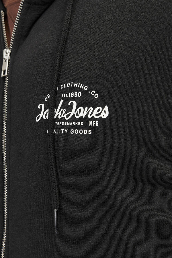Jack & Jones Sweatshirt com capuz padr&atilde;o preto