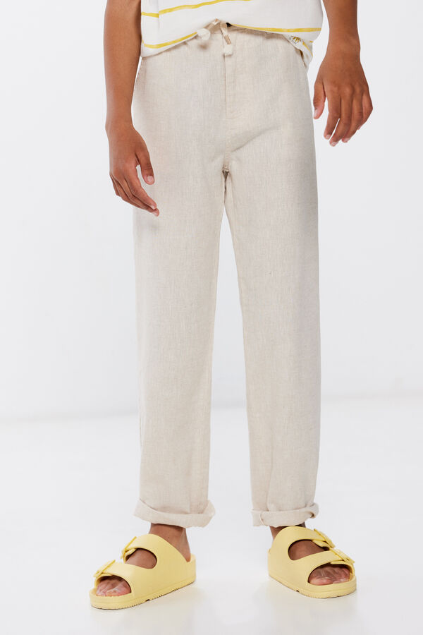 Springfield Kids Pantalon chino lino ni&ntilde;o beige