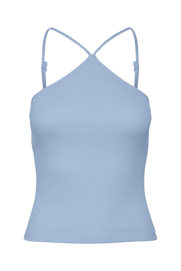 Noisy May Top alças gola halter azul
