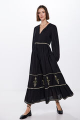 Springfield Vestido Midi Bordados negro