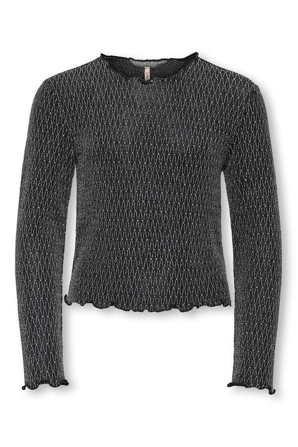 Only Girls Top de efecto brillante gris