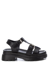 XTI Sandalia plana de mujer negro