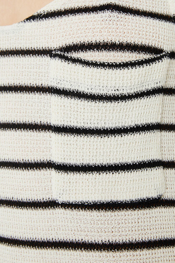 System Action Vestido midi riscas marinheiro bege