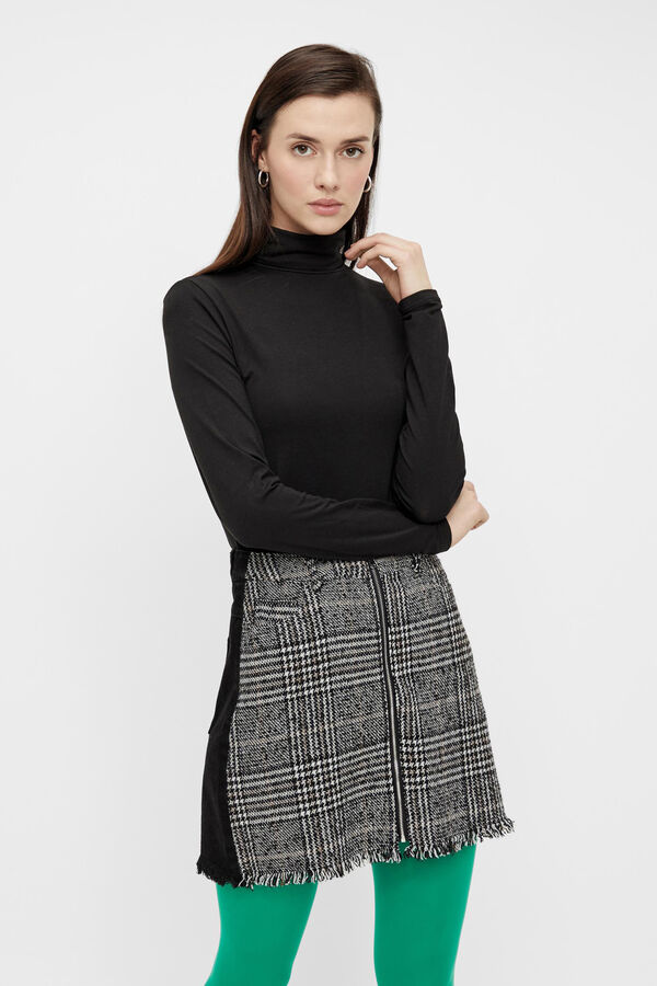 Pieces Top de cuello alto negro