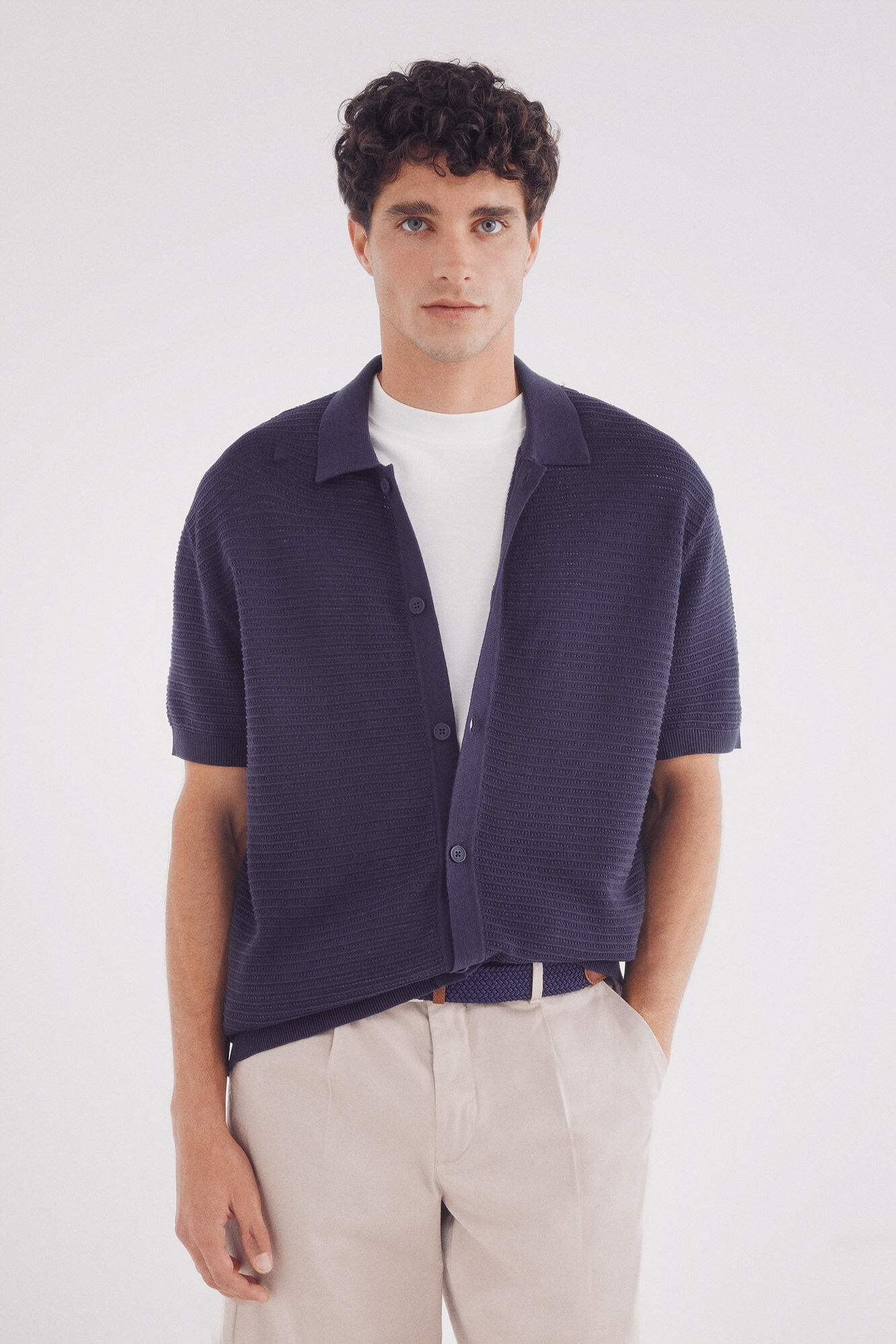 Springfield Cardigan manga corta cuello polo