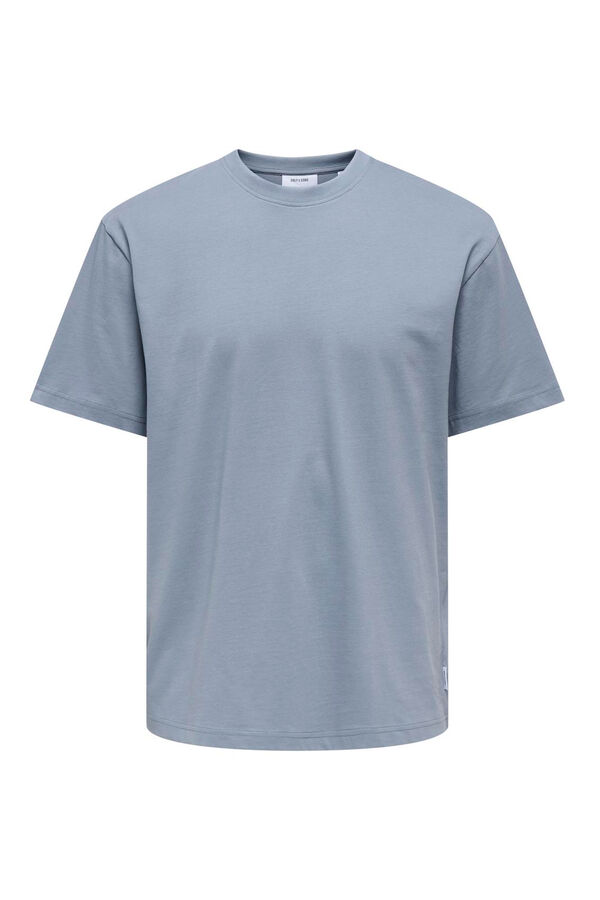Only & Sons T-shirt manga curta corte folgado azul
