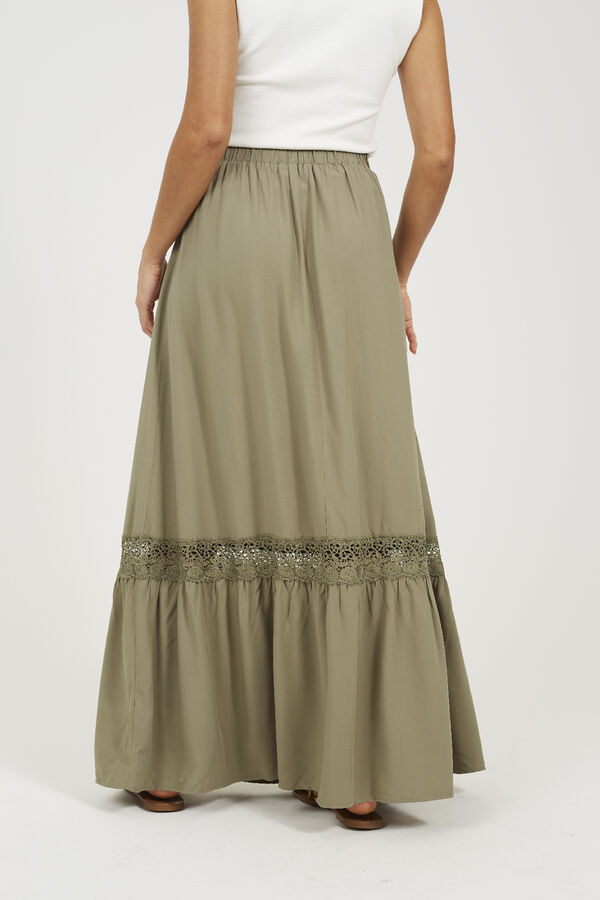 Brave Soul Saia longa com renda bege