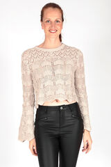 Brave Soul Jersey troquelado con cuello caja marfil