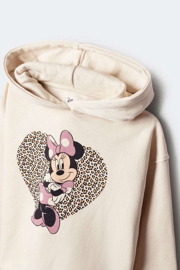 Springfield Kids Sudadera con cpaucha Minnie leopardo ni&ntilde;a blanco