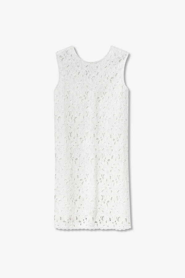 Tiffosi Vestido com bordado floral branco