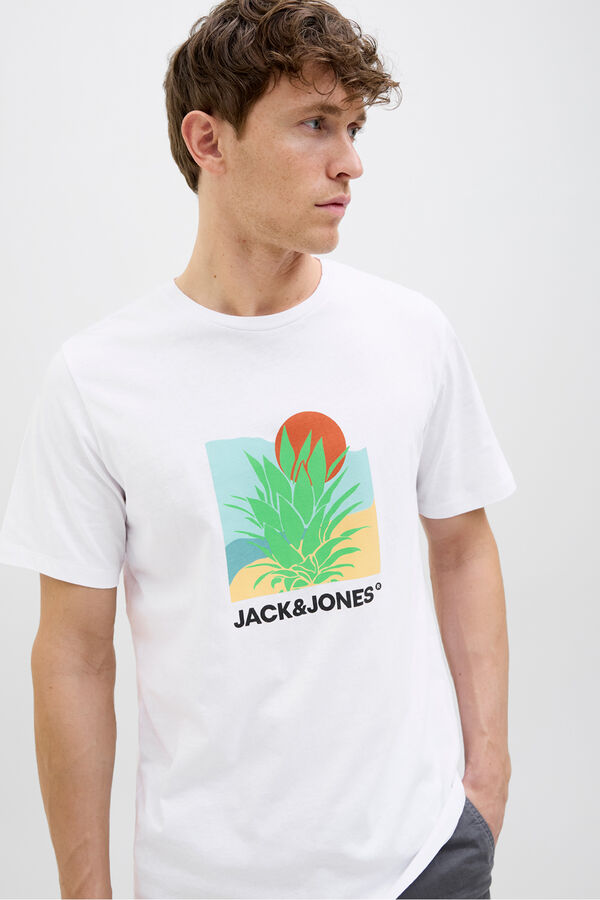 Jack & Jones Camiseta regular fit estampada blanco