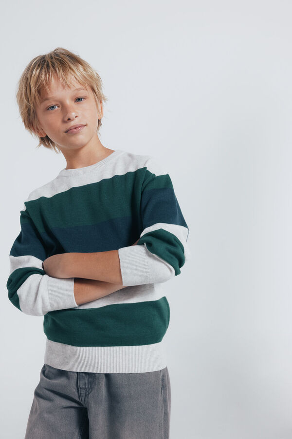 Springfield Kids Su&eacute;ter riscas b&aacute;sico para meninos verde