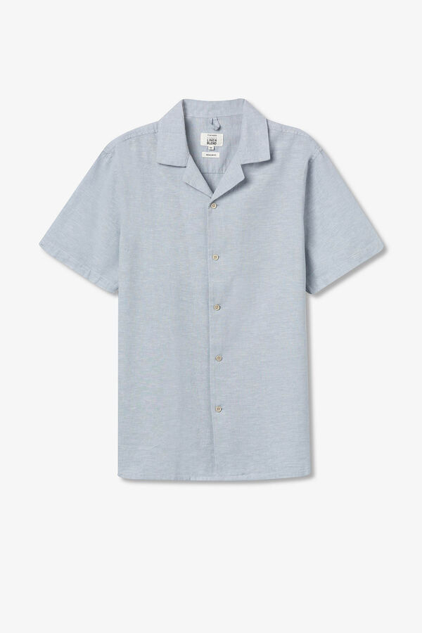 Tiffosi Camisa de linho regular fit azul