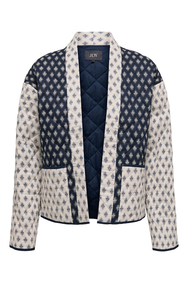 JDY Casaco estampado e acolchoado de manga comprida bege