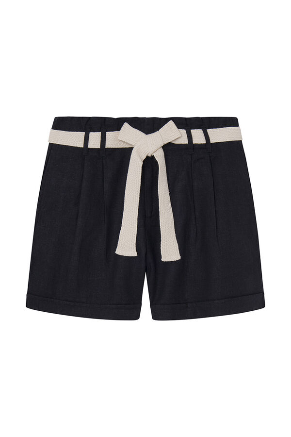 Springfield Cal&ccedil;&otilde;es linho cinto preto