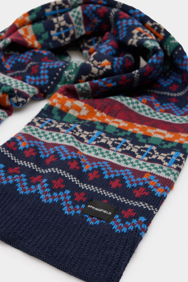 Springfield Bufanda jacquard multicolor azul azul