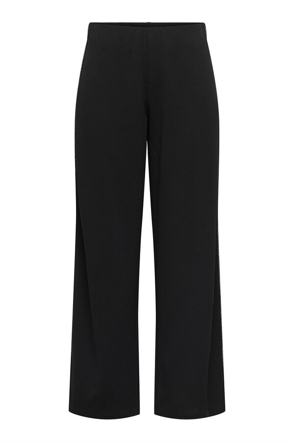 JDY Cal&ccedil;a longas de lurex de perna larga preto