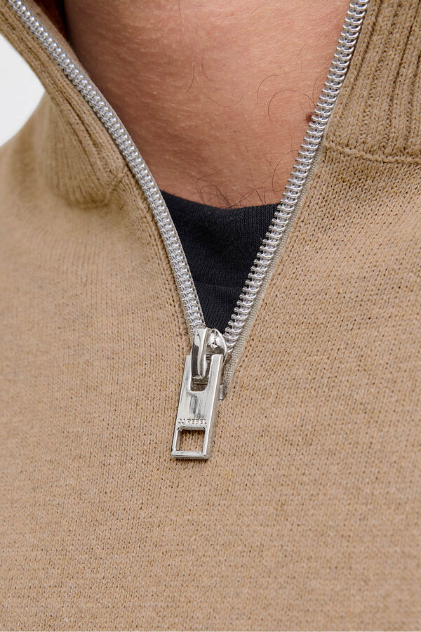 JJ REBEL Jersey cuello cremallera beige