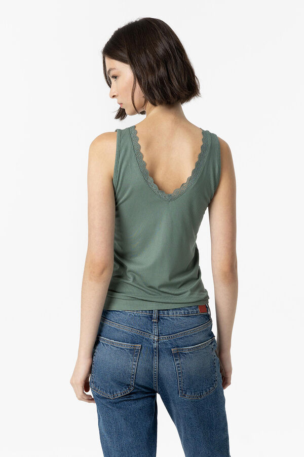 Tiffosi Pack 2 Tops Canelados com renda verde