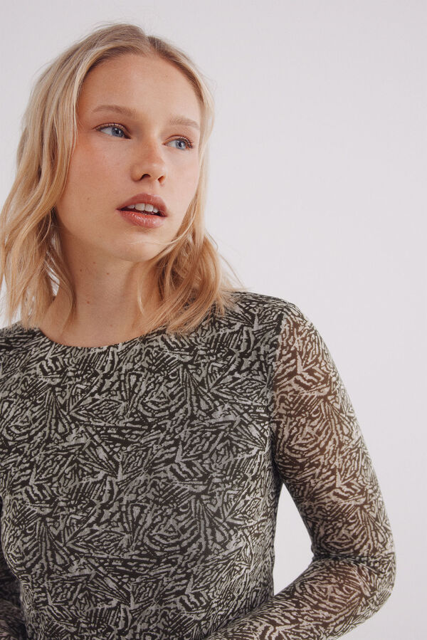 Springfield Vestido tubinho midi Caqui escuro