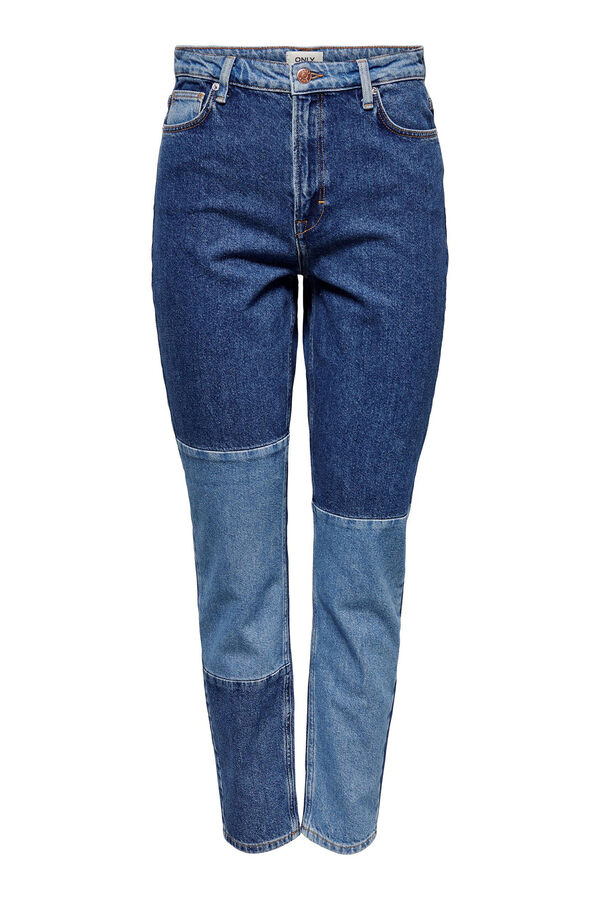 Springfield Jeans bicolor mom fit azul medio