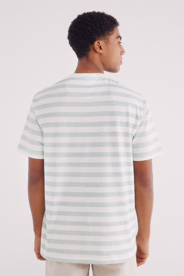 Springfield Camiseta microraya verde