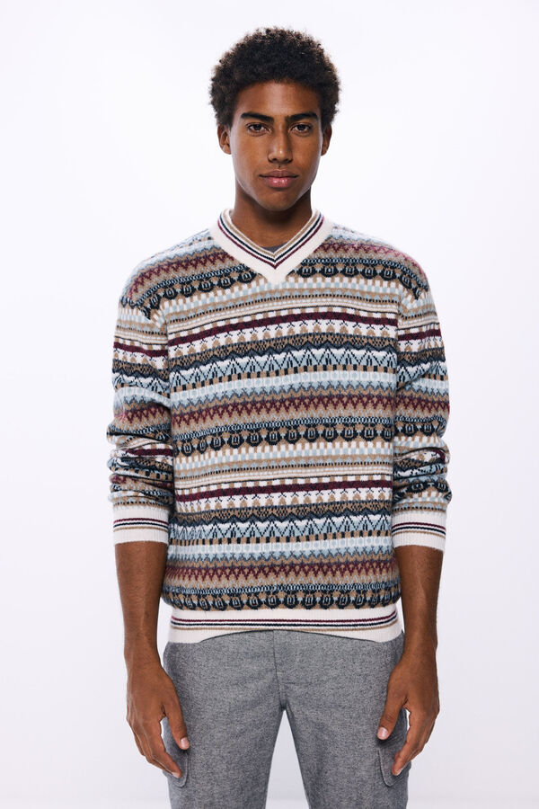 Springfield Su&eacute;ter fashion jacquard cru