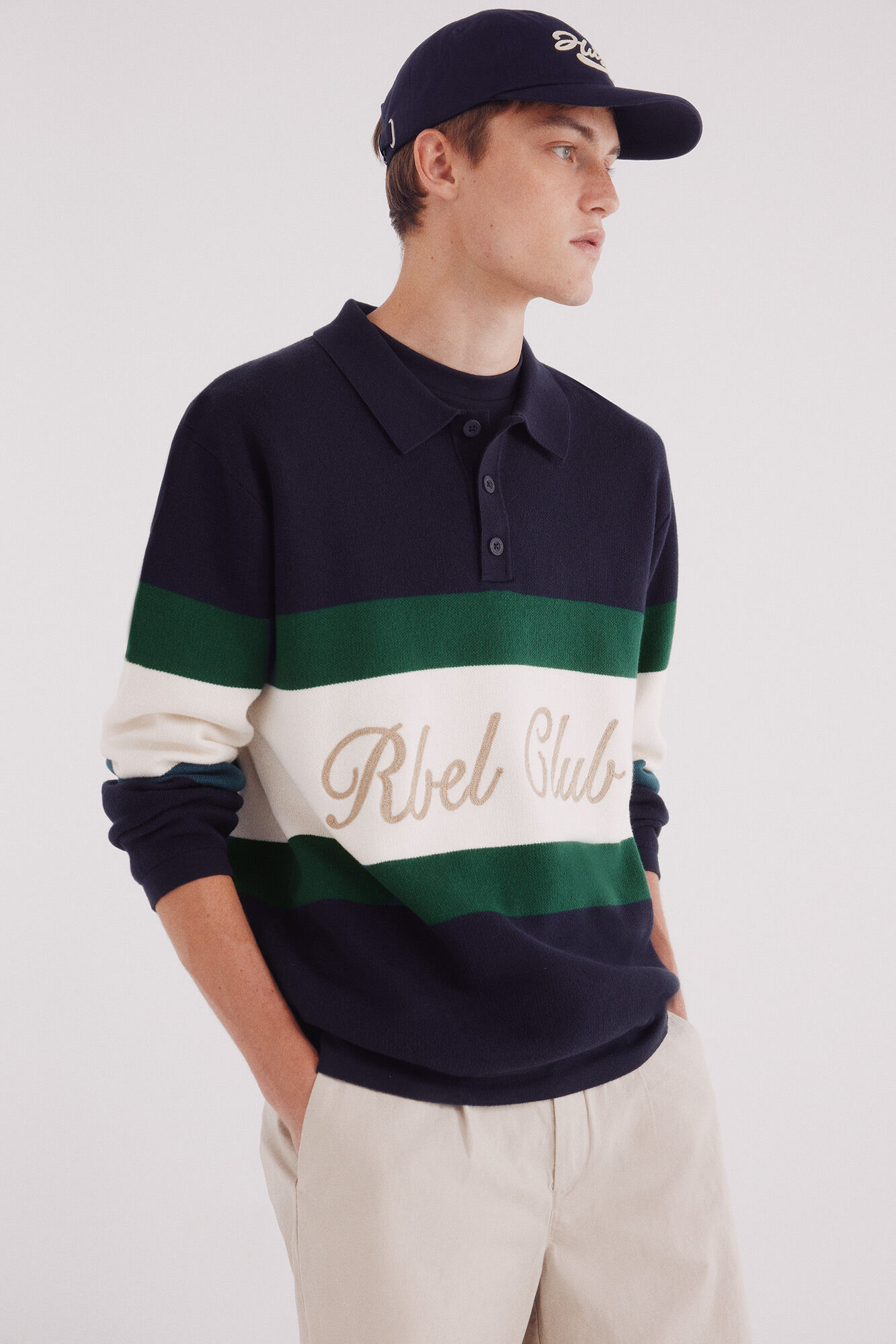 Springfield Jersey cuello polo texto bordado