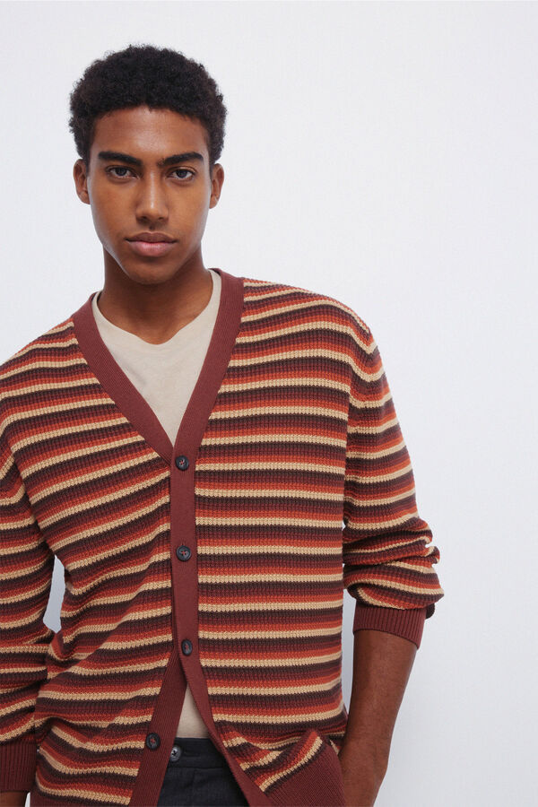 Springfield C&aacute;rdigan estructura botones naranja