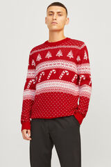 Jack & Jones Jersey navide&ntilde;o jacquard rojo