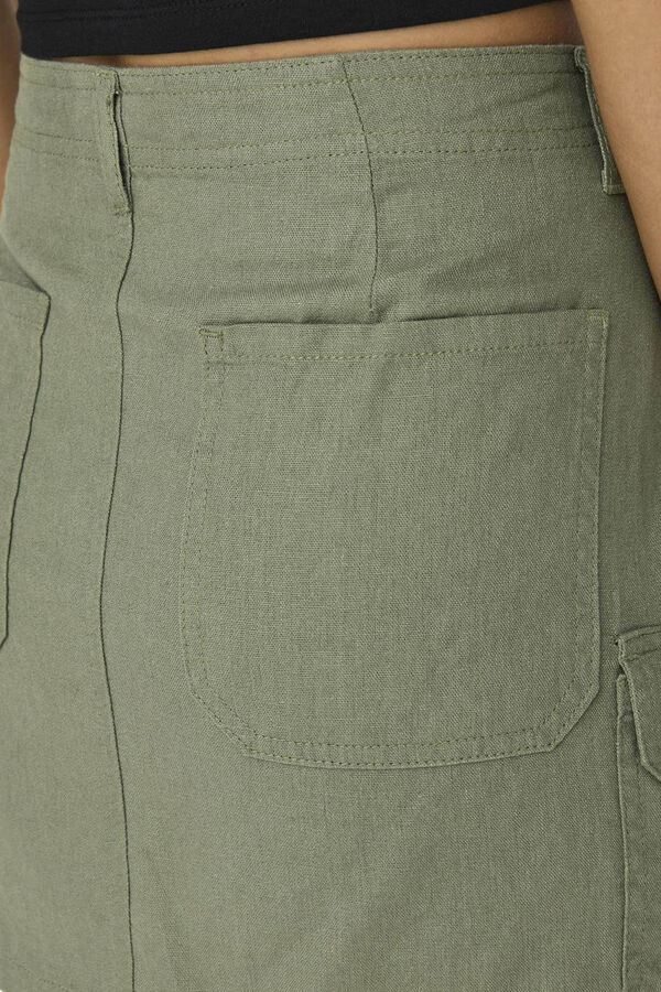 Only Saia cargo mini linho verde