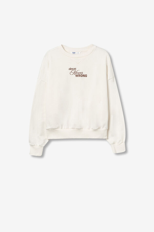 Tiffosi Young Sudadera Oversized con mensaje beige