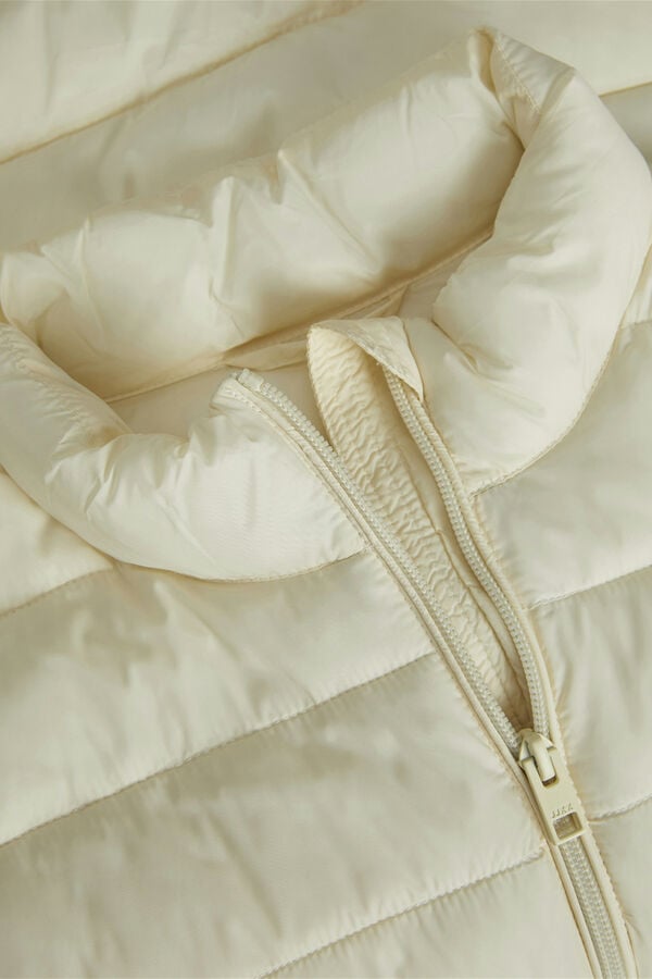 Jack & Jones Blus&atilde;o de plumas curto acolchoado bege