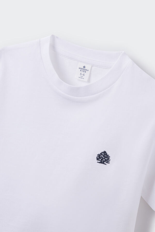 Springfield Kids T-shirt básica logo menino branco
