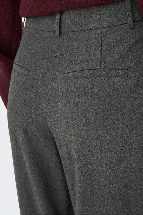 Only Cal&ccedil;a retas plissadas cinzento