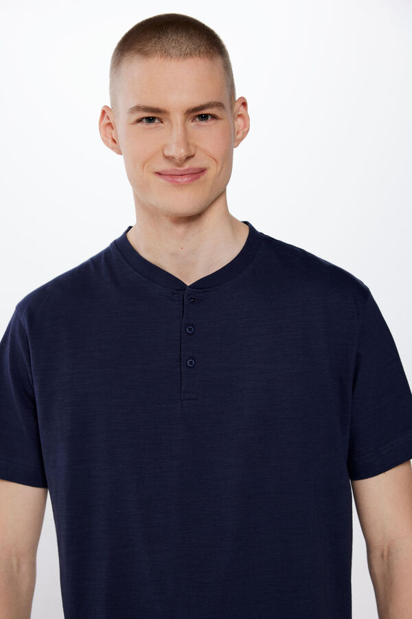 Springfield Camiseta cuello panadero azul