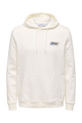 Only & Sons Herren-Sweatshirt mit regular fit Kapuze. branco