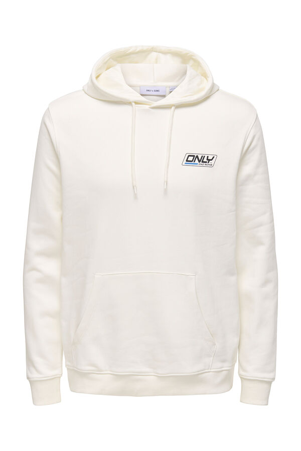 Only & Sons Herren-Sweatshirt mit regular fit Kapuze. branco
