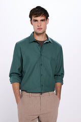 Springfield Camisa de algod&atilde;o escovado verde