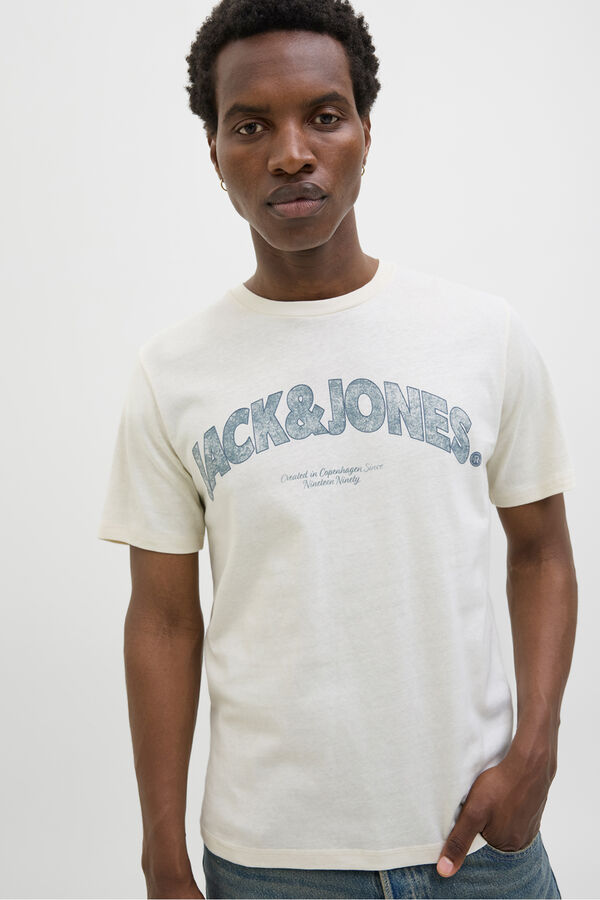 Jack & Jones Camiseta regular fit estampada blanco