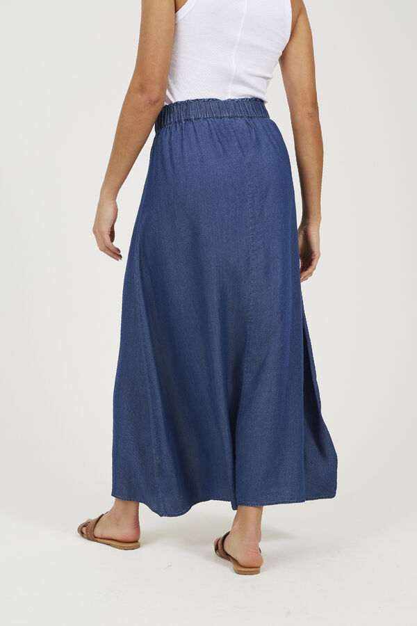 Brave Soul Falda midi con cintura el&aacute;stica azul