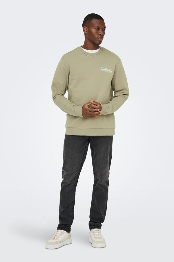 Only & Sons Sweatshirt gola redonda bege