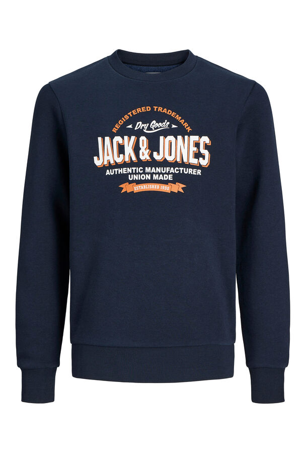 Jack & Jones Junior Sudadera felpada estampada logo azul