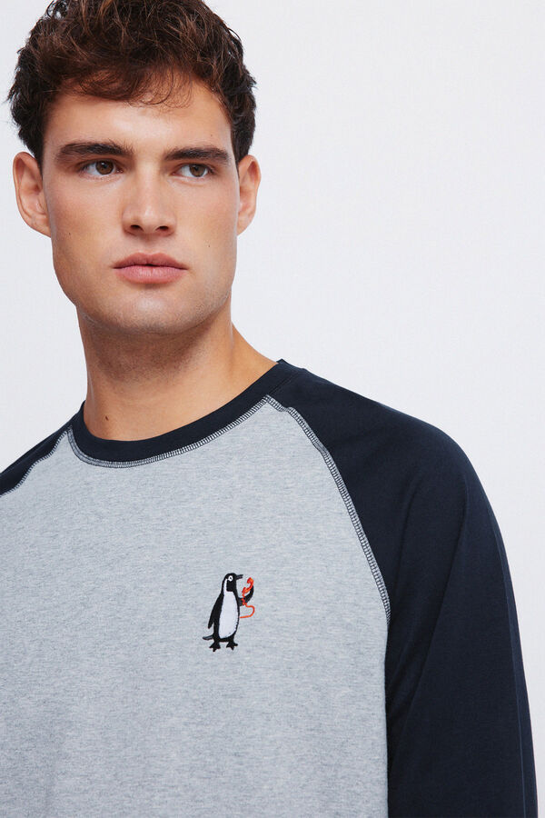 Springfield Pijama largo pantal&oacute;n cuadros azul