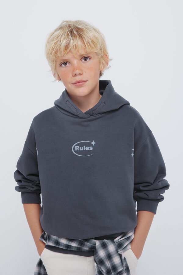 Springfield Kids Sudadera con capucha "Embrace the mess" ni&ntilde;o gris