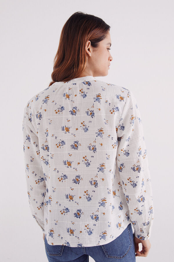 Springfield Blusa r&uacute;stica algod&oacute;n flores amarillo