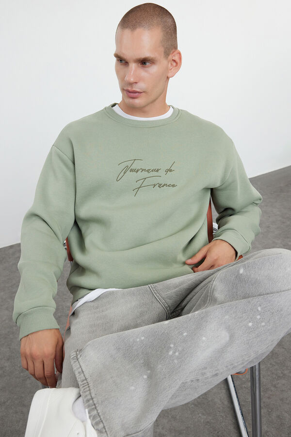 Trendyol Sweatshirt de gola redonda verde