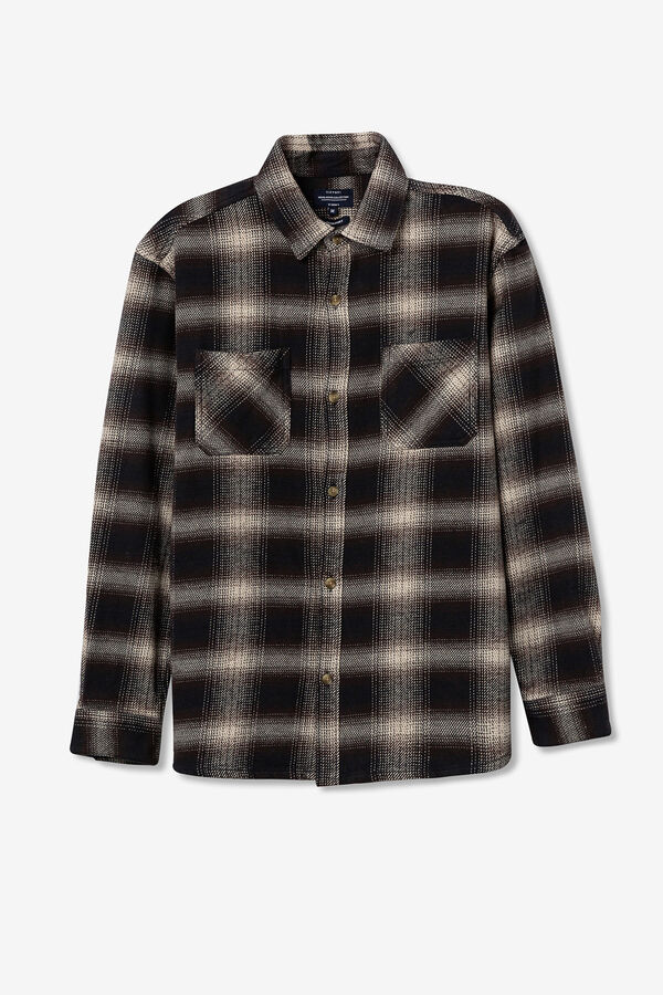 Tiffosi Sobrecamisa Oversized de Franela azul