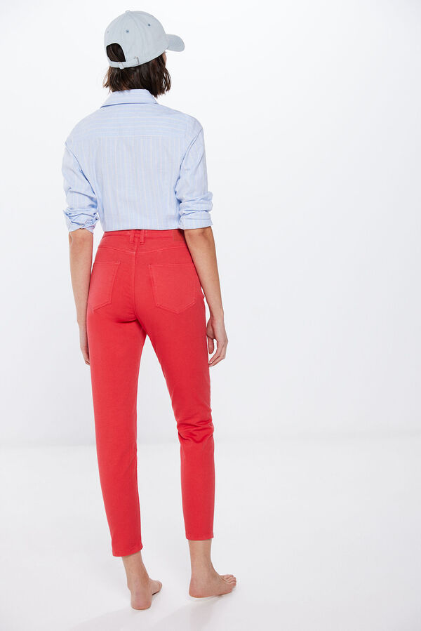 Springfield Jeans Slim Cropped Color rojo