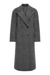 Only Abrigo largo abotonado gris